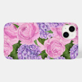 Hydrangea en pony-patroon Case-Mate iPhone case (Achterkant (horizontaal))