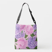 Hydrangea en pony-patroon crossbody tas (Achterkant)