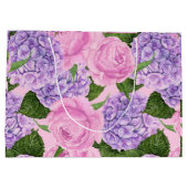 Hydrangea en pony-patroon groot cadeauzakje (Achterkant)