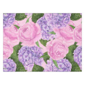 Hydrangea en pony-patroon tafelkleed (Voorkant (Horizontaal))