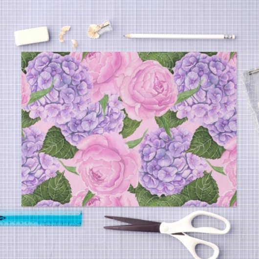 Hydrangea en pony-patroon tissuepapier (Craft)