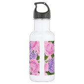 Hydrangea en pony-patroon waterfles  (Achterkant)