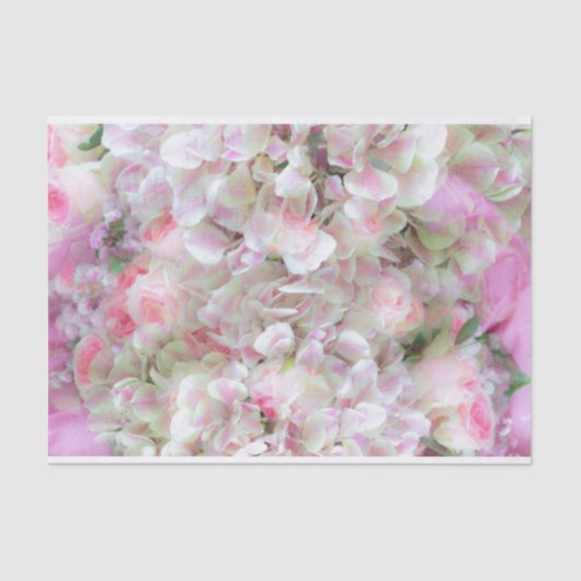 Hydrangea en Rozen - Vintage Bouquet in Oil Tissuepapier (Voorkant)