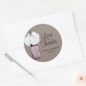 Hydrangea en rustieke Lavendel Mason Jar Ronde Sticker (Envelop)