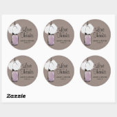 Hydrangea en rustieke Lavendel Mason Jar Ronde Sticker (Vel)