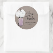 Hydrangea en rustieke Lavendel Mason Jar Ronde Sticker (Tas)