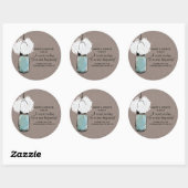 Hydrangea en rustieke Mason Jar Ronde Sticker (Vel)
