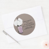 Hydrangea en rustieke Mason Jar Ronde Sticker (Envelop)