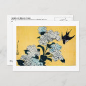 Hydrangea en slib, Hokusai, Ukiyo-e Briefkaart (Voorkant / Achterkant)