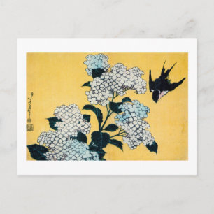 Hydrangea en slib, Hokusai, Ukiyo-e Briefkaart
