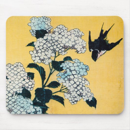 Hydrangea en slib, Hokusai, Ukiyo-e Muismat (Voorkant)
