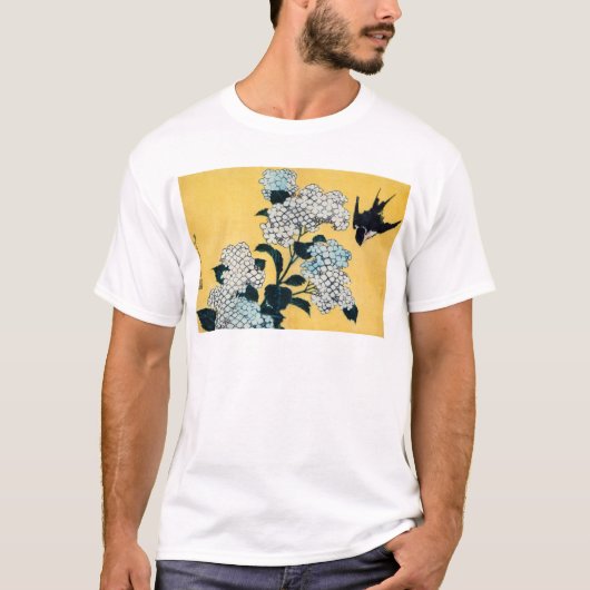 Hydrangea en slib, Hokusai, Ukiyo-e T-shirt (Voorkant)