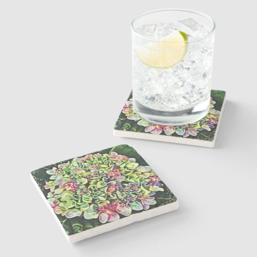 Hydrangea Fantasy Art Marble Onderzetter (Zijkant)
