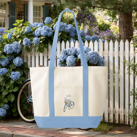 Hydrangea Fietstas met Contrasterende Afwerking Tote Bag