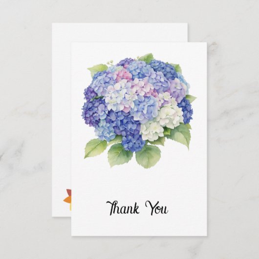 Hydrangea Flat Thank You Card Bedankkaart (Voorkant / Achterkant)