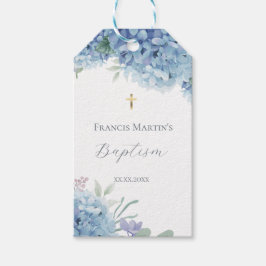 Hydrangea floral  Baptism Cadeaulabel