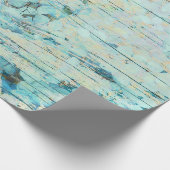 Hydrangea Floral Blauwgroen land  hout Cadeaupapier (Hoek)