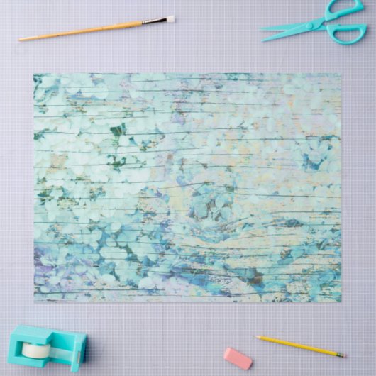 Hydrangea Floral Blauwgroen land  hout Tissuepapier (Craft)