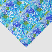 Hydrangea floral Blue Flowers Waterverf Rustic Tissuepapier (Detail)