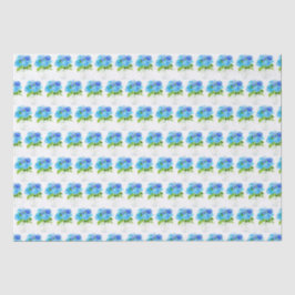 Hydrangea floral Blue Flowers Waterverf Rustic Tissuepapier