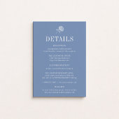 HYDRANGEA Floral Blue Wedding Details Card Kaart