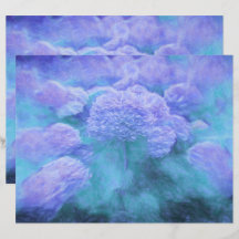 Hydrangea Floral Chic Paarse Blauwgroen Vintage