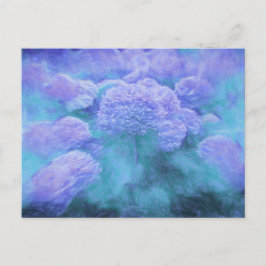 Hydrangea Floral Chic Paarse Blauwgroen Vintage Briefkaart