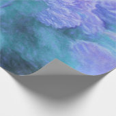 Hydrangea Floral Chic Paarse Blauwgroen Vintage Cadeaupapier (Hoek)