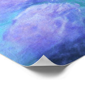 Hydrangea Floral Chic Paarse Blauwgroen Vintage Poster (Hoek)