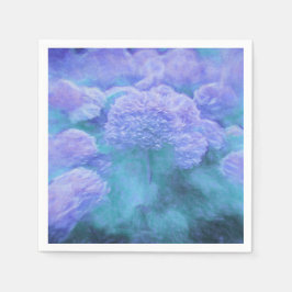 Hydrangea Floral Chic Paarse Blauwgroen Vintage Servet