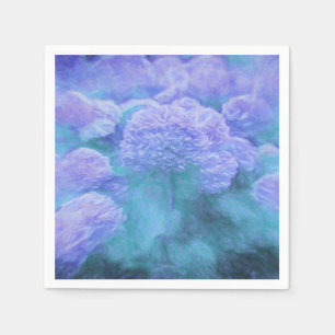 Hydrangea Floral Chic Paarse Blauwgroen Vintage Servet