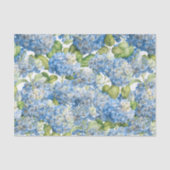 Hydrangea Floral Classic Blue Pattern Tissuepapier (Voorkant)