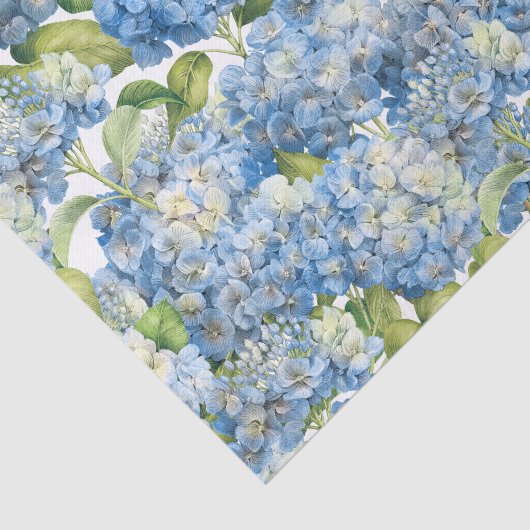 Hydrangea Floral Classic Blue Pattern Tissuepapier (Detail)