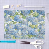 Hydrangea Floral Classic Blue Pattern Tissuepapier (Craft)