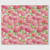 Hydrangea Floral Coral Pink Pattern Cadeaupapier (Vlak)
