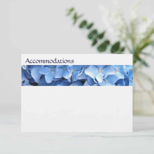 Hydrangea Floral Enclosure Card Informatiekaartje (Staand voorkant)