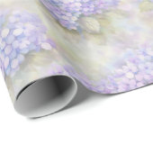 Hydrangea Floral Gift Wrap | Elegant Blue & Lilac Cadeaupapier (Rol Hoek)