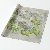 Hydrangea Floral Lavender on Grey  Cadeaupapier (Uitgerold)
