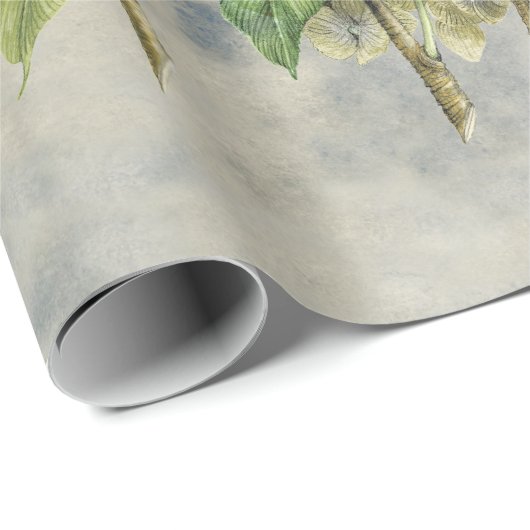 Hydrangea Floral Lavender on Grey  Cadeaupapier (Rol Hoek)