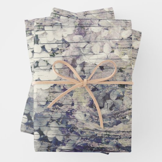 Hydrangea Floral Old Style  country wood Inpakpapier Vel (In situ)