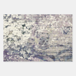 Hydrangea Floral Old Style  country wood Inpakpapier Vel