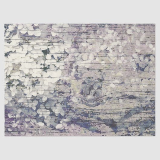Hydrangea Floral Old Style  country wood Tissuepapier (Voorkant)