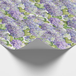 Hydrangea Floral Paars Pattern Cadeaupapier
