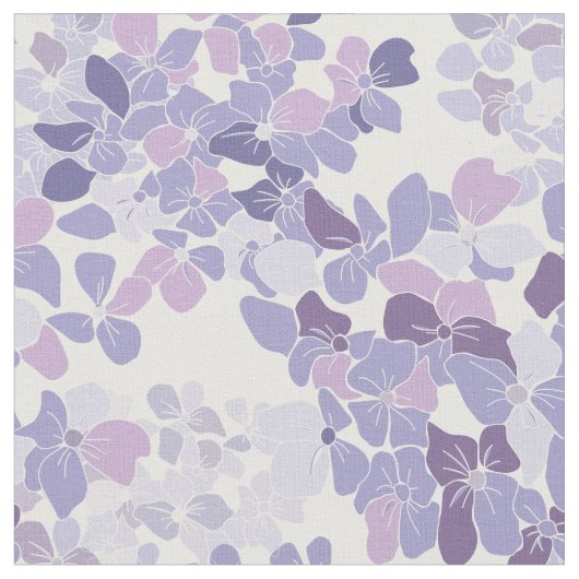 Hydrangea Floral Pattern - Paarse Blooms Stof (Close Up)