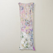 Hydrangea Floral Pink Country  Hout Lichaamskussen (Voorkant Verticaal)