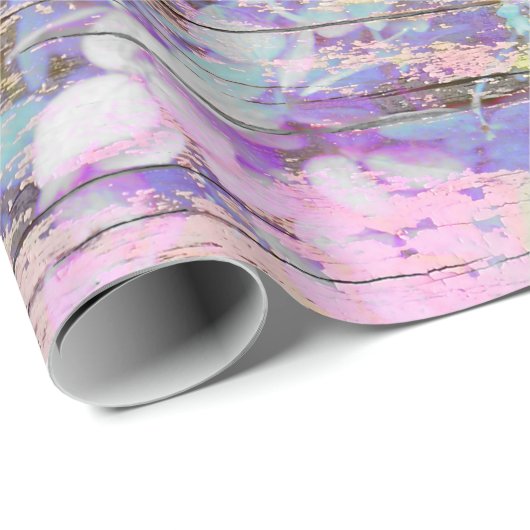 Hydrangea Floral Pink Land  Rustic Cadeaupapier (Rol Hoek)