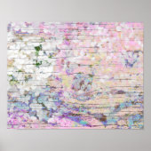 Hydrangea Floral Pink Land Rustic Poster (Voorkant)