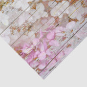 Hydrangea Floral Pink White Grey  Wood Tissuepapier (Detail)