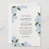 Hydrangea Floral Rustic Elegant QR Code Wedding Kaart (Voorkant)