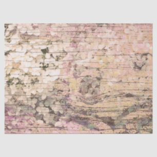 Hydrangea Floral Sepia Tan Country hout Tissuepapier